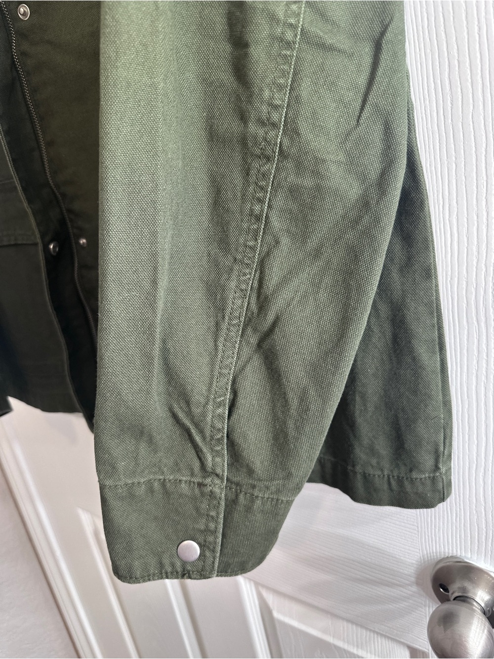 NWT Gap Relaxed Canvas Barn Jacket Olive Corduroy Collar Size L - Picture 7 of 11